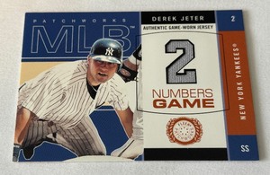 Derek Jeter Game-Worn Relic 2003 Fleer Numbers Game #DJ-NG Baseball Card