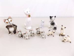 Lot of Vintage Miniature Porcelain Cat Figurines