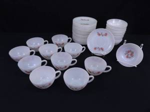 46 Piece Fire King Fleurette Set