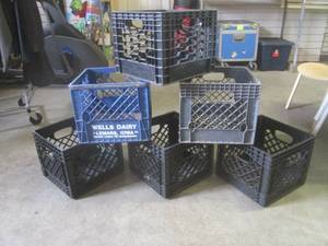 (EW4) 6 Plastic Milk Crates...
