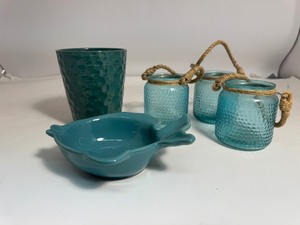 Lot of Blue Glass & Ceramic Items