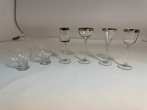 MCM Cocktail Glasses Footed Clear Set Of 2 & The Cellar Macys Assorted Cordial Glasses