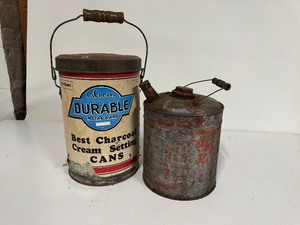 Vintage La Crosse Durable Metal Ware Can & Galvanized GasOil Can