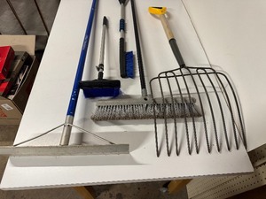 Heavy-Duty Floor Care & Maintenance Bundle - Scrapers, Brooms, and Forks