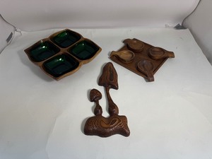 Lot of Vintage Wooden Serving & Decor Items