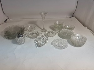 Large Lot of Vintage Glass, Crystal, & Depression Glass