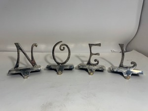 Pottery Barn NOEL Stocking Holders - Silver Plated