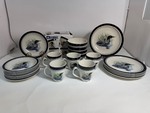 Large Set of Folk Craft Stoneware LOON LAKE Scotty Z