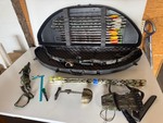 XI Miles Keller Legend XRG Compound Hunting Bow, Case, 2 Elk Calls & Arrows