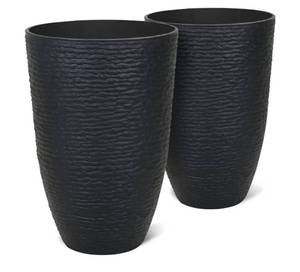 Worth Garden Tall Black Planters 2 Pack $109.99 Retail - Brand New