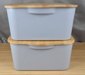 Storage Bin Set with Bamboo Lids $34.99 Retail - Brand New