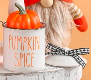 Pumpkin Spice Canister Decor - Brand New