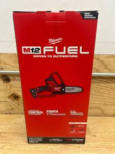 MILWAUKEE M12 FUEL 12V Lithium-Ion Brushless Battery 6 in. HATCHET Pruning Saw Kit with 4.0 Ah Battery and Charger MSRP $278.97