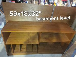 Mid-Century Style Wood Bookcase 59 X 18 X 32 in