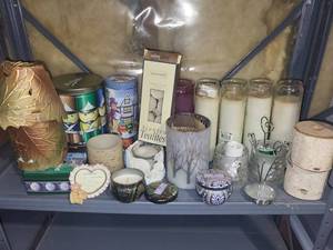 Mixed Lot of Candles, Tins & Candle Holders
