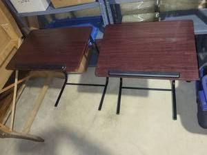 Folding Tables With Woodgrain Tops (Lot of 2)