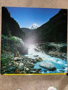 John Wong Mountain River Landscape Canvas Wall Art 23x23 Good