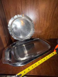Swedish Stainless Steel Serving Tray & Plate Set 188 Marked Good