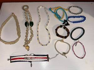 Mixed Handmade Beaded Bracelet Necklace Lot Boho Cord Minnesota