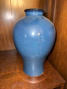 Market Bazaar Blue Ceramic Vase Style 0141 Large 11in Decor