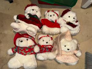 Lot 6 Vintage Daytons Santa Bear Plush Teddy Bears Holiday Assorted