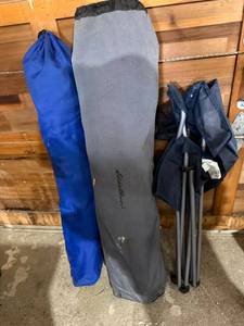 Eddie Bauer Folding Camp Chair Lot w Carry Bags Outdoor Portable