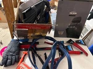 Mixed Auto Winter Emergency Lot Jumper Cables Ice Scrapers Gloves