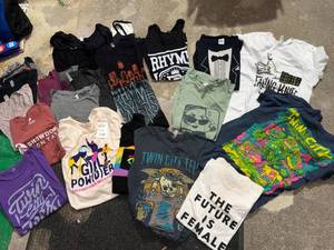 Mixed Graphic T-Shirt Lot of 18 Local Event Music Novelty Tees