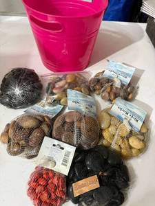 Mixed Decorative Polished River Rocks Accent Marbles Lot w Pier 1