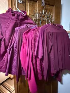 Womens Burgundy Tops Sweaters Vest Lot 7 Pc Columbia Degree S-M
