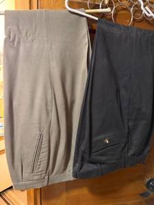 Mens Dress Slacks Lot 2 Pair Cuffed Hem Size 34x30 Black Khakie
