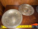 Pair Vintage Sterling Silver Sevilla 9in Plates Bowls Pat 1927