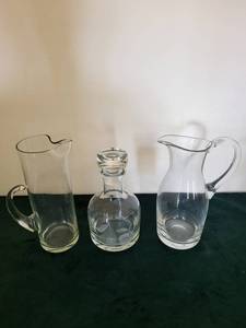 Three-Piece Clear Glass Decanter Set with Stopper
