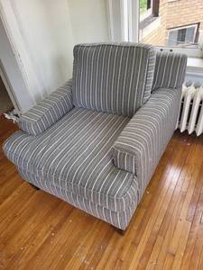 Armchair with Striped Upholstery