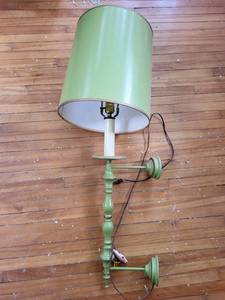 Mid-Century green wall mount Lamp with Cylindrical Shade