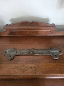 Antique Cast Iron Furniture Hardware Bracket with Heart-Top End - Patented
