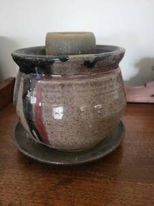 Stoneware Jar on Base - Handcrafted Studio Pottery Vessel