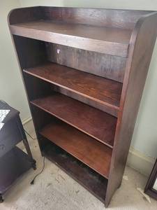 Arched-Top Wood Bookcase with Five Shelves