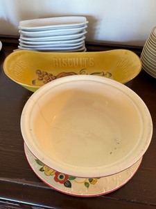 Vintage Pottery Serveware Lot LA Potteries Tray & Oven Serve Bowl
