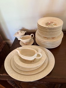 Homer Laughlin Eggshell Theme Floral Embossed China Set Lot
