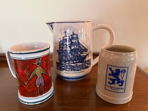 Vintage Ceramic Mug Stein Pitcher Lot Lowenbrau Charles W Morgan