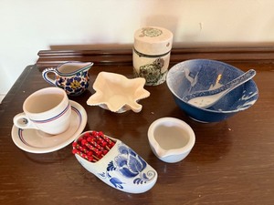 Vintage Mixed Ceramic Tableware Lot Syracuse China Delft Clog Bowl