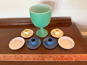 Vintage Mixed Decor Lot Spode Shell Dishes Hallmark Candleholders