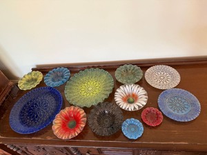 Sydenstricker Glass Plates Bowls Floral Mandala Decor Lot of 11