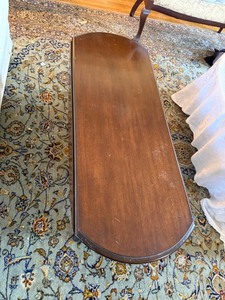 Vintage Drop Leaf Coffee Table Queen Anne Style Wood 35x30x15 Good