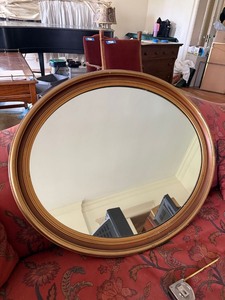 Large Round Gilt Framed Wall Mirror 32 In Traditional Decor Fair