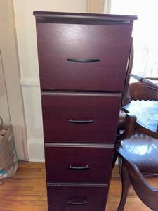 4 Drawer Woodgrain Vertical File Cabinet Cherry Finish 48in Tall