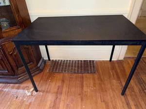 Black Writing Desk Console Table 43x29 Contemporary Laminate Top