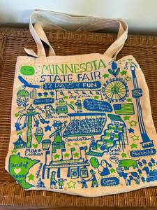 Minnesota State Fair Canvas Tote Bag Blue Green Graphic Souvenir Good