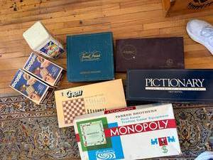 Vintage Board Game Lot Monopoly Boggle Pictionary Trivial Pursuit